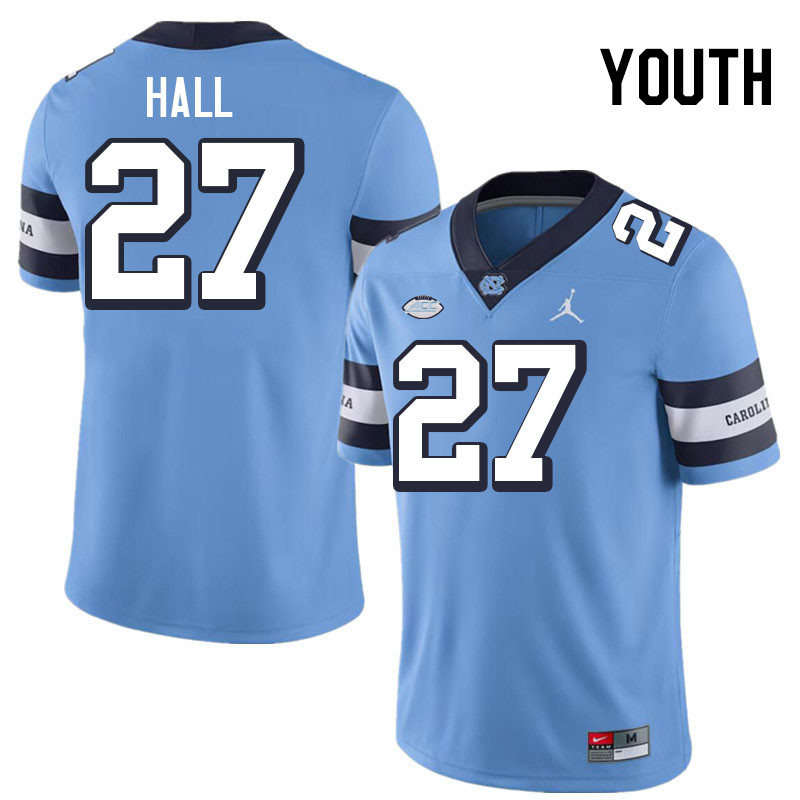 Youth #27 Michael Hall North Carolina Tar Heels College Football Jerseys Stitched-Throwback